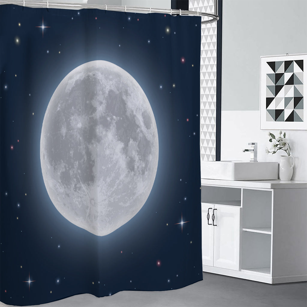 Full Moon Print Shower Curtain