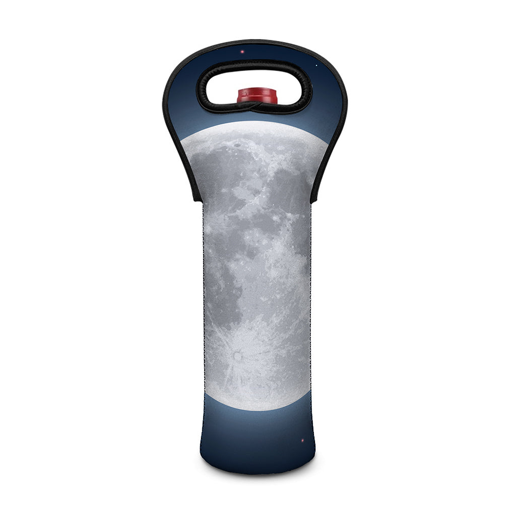 Full Moon Print Single Neoprene Wine Tote