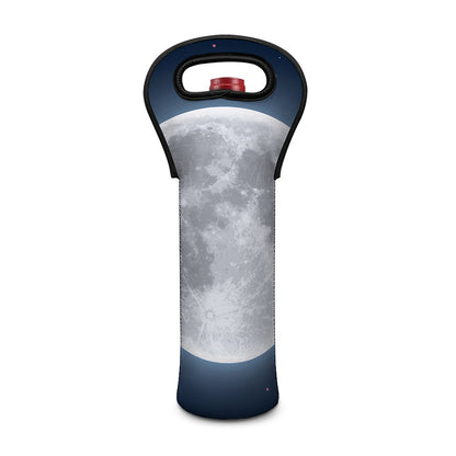 Full Moon Print Single Neoprene Wine Tote