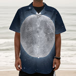 Full Moon Print Textured Short Sleeve Shirt