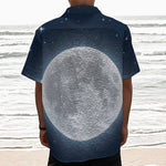 Full Moon Print Textured Short Sleeve Shirt