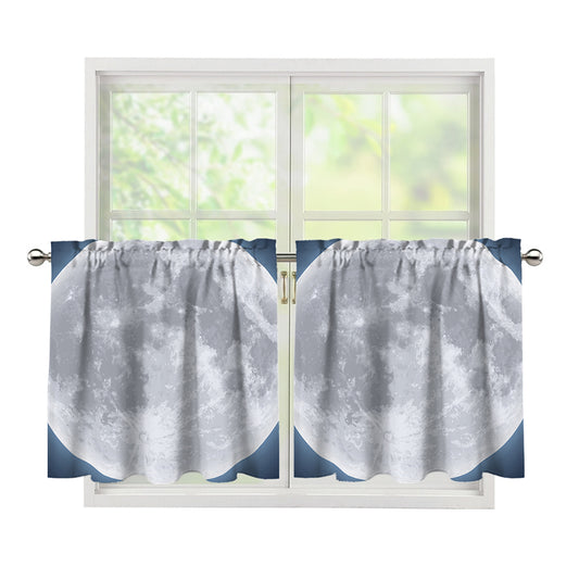 Full Moon Print Tier Curtains