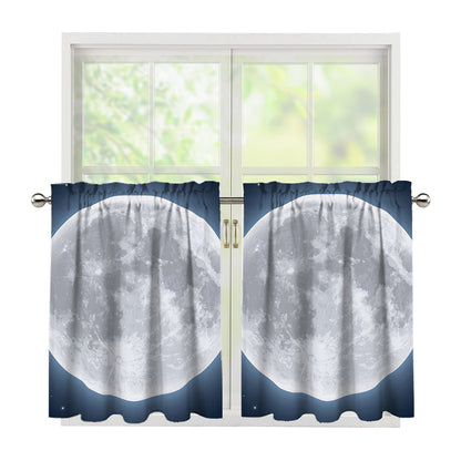 Full Moon Print Tier Curtains