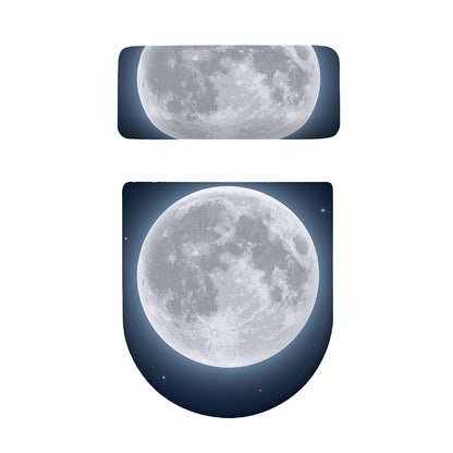 Full Moon Print Toilet Lid And Tank Cover Set