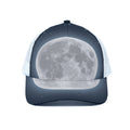 Full Moon Print White Mesh Trucker Hat