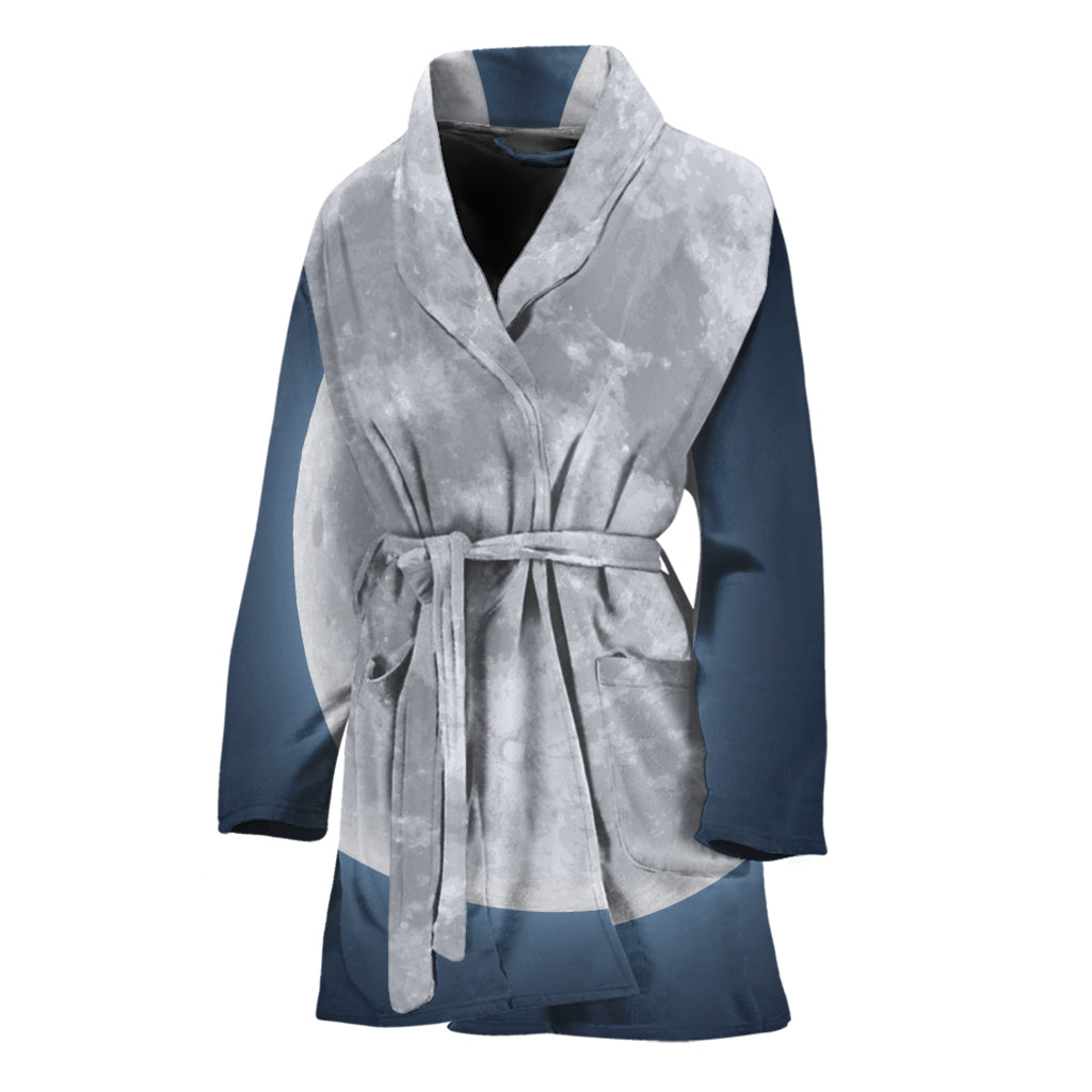 Full Moon Print Women's Bathrobe