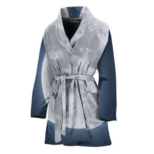 Full Moon Print Women's Bathrobe