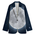 Full Moon Print Women's Cotton Blazer
