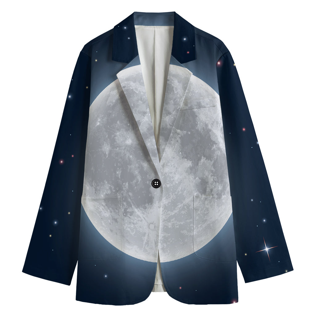 Full Moon Print Women's Cotton Blazer