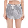 Full Moon Print Women's Split Running Shorts