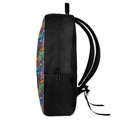 Funky Graffiti Pattern Print 17 Inch Backpack
