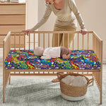 Funky Graffiti Pattern Print Baby Crib Sheet