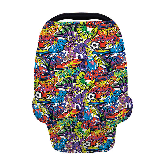 Funky Graffiti Pattern Print Baby Seat Cover