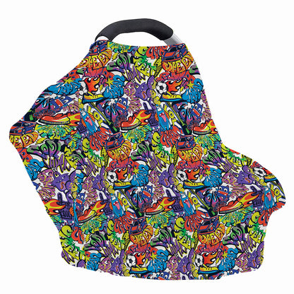 Funky Graffiti Pattern Print Baby Seat Cover