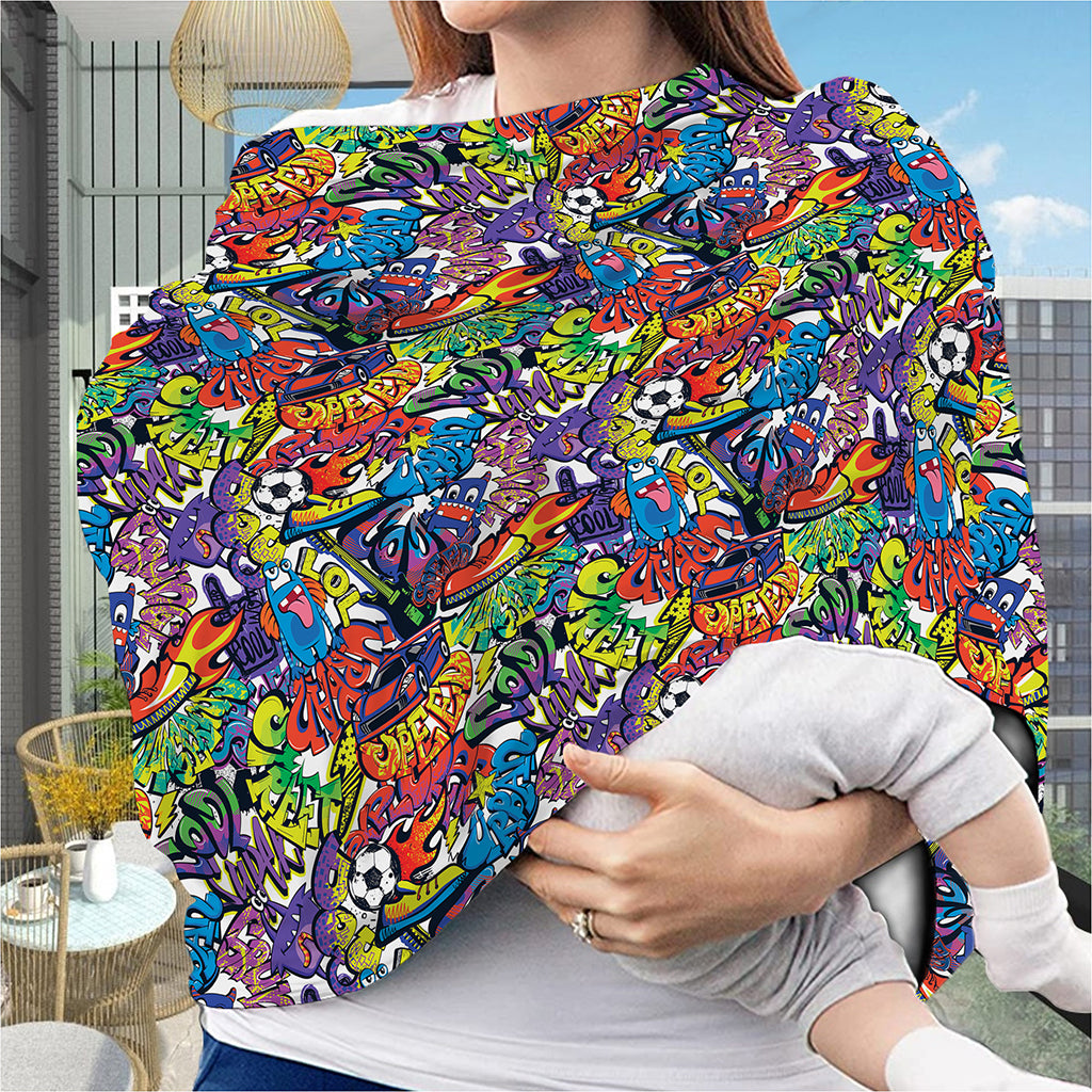 Funky Graffiti Pattern Print Baby Seat Cover