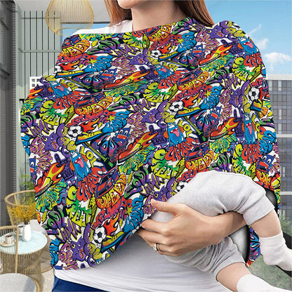 Funky Graffiti Pattern Print Baby Seat Cover