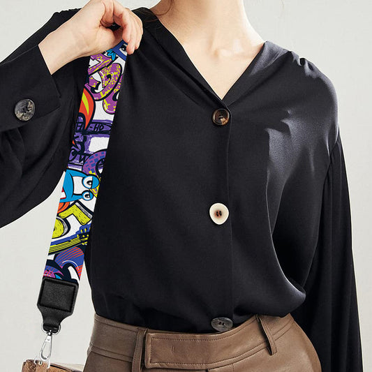 Funky Graffiti Pattern Print Bag Strap
