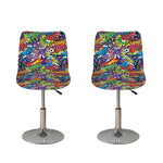 Funky Graffiti Pattern Print Bar Stool Covers