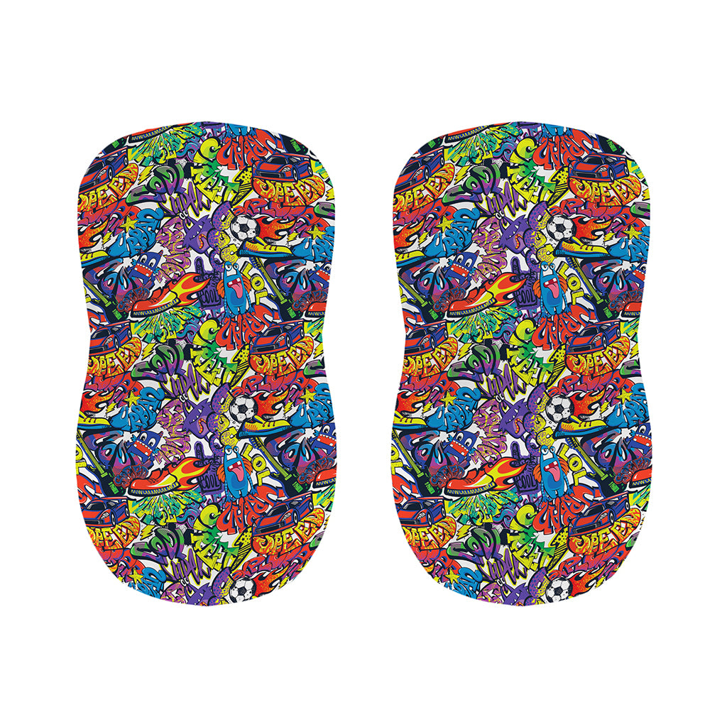Funky Graffiti Pattern Print Bar Stool Covers