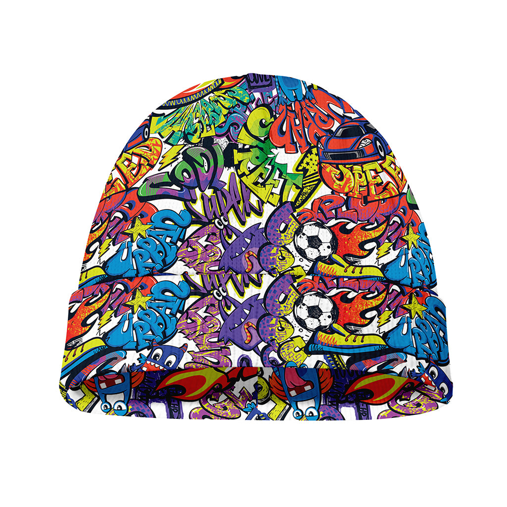Funky Graffiti Pattern Print Beanie