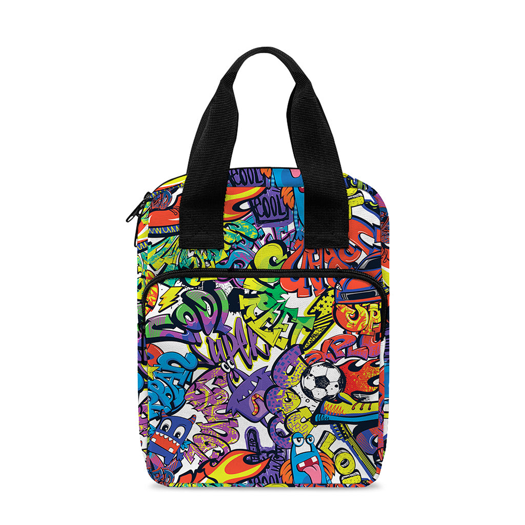 Funky Graffiti Pattern Print Bible Tote Bag