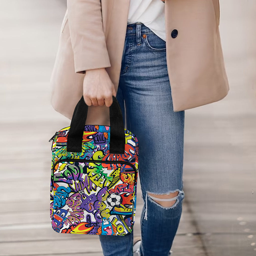 Funky Graffiti Pattern Print Bible Tote Bag