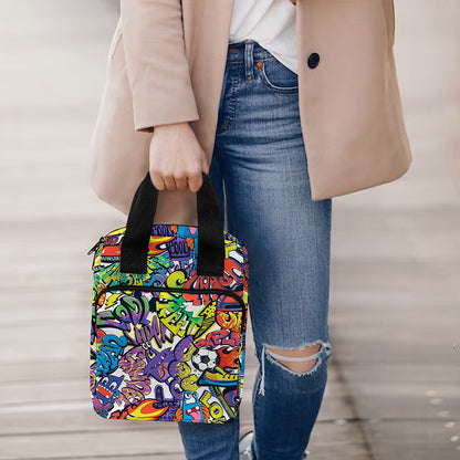 Funky Graffiti Pattern Print Bible Tote Bag