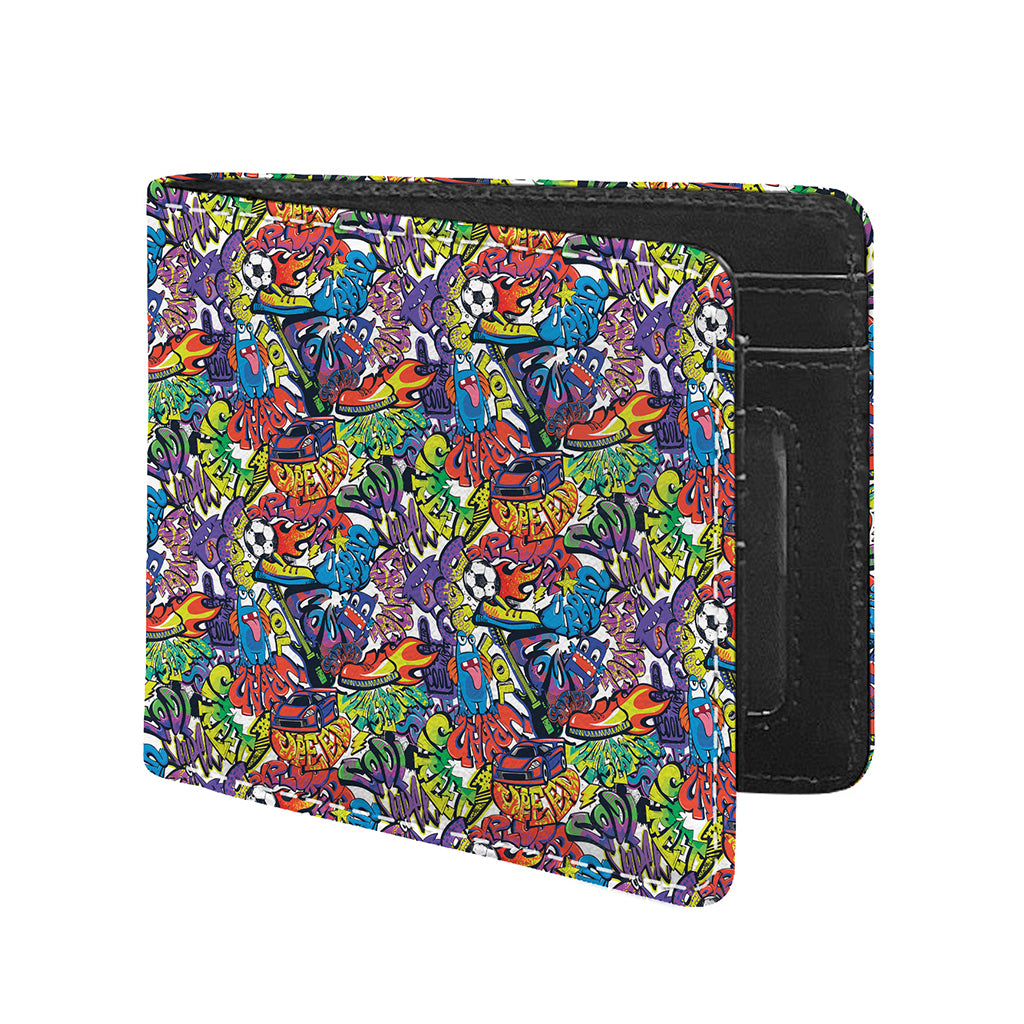 Funky Graffiti Pattern Print Bifold Wallet