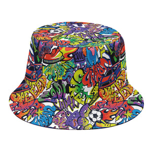 Funky Graffiti Pattern Print Bucket Hat