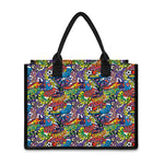Funky Graffiti Pattern Print Canvas Tote Bag