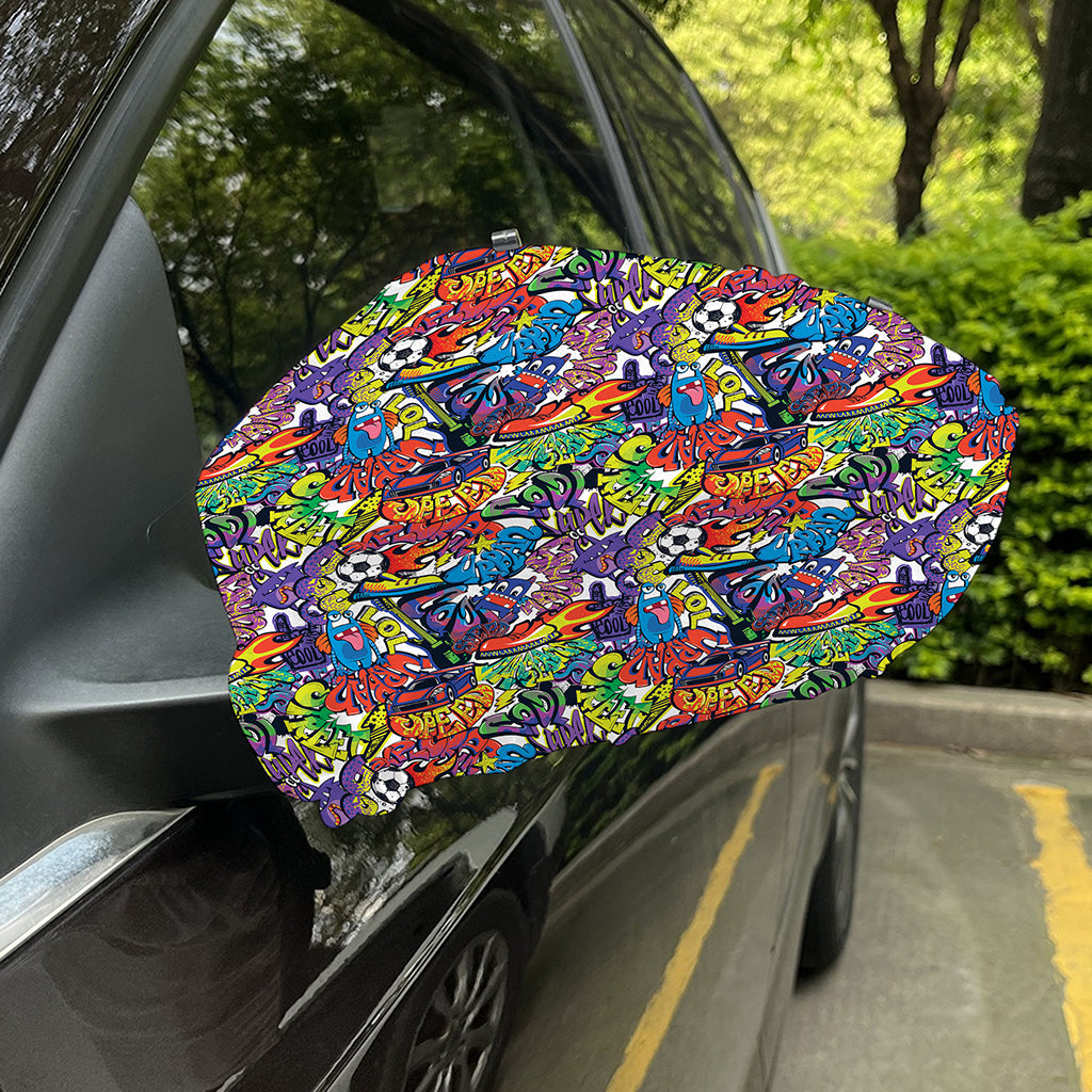 Funky Graffiti Pattern Print Car Side Mirror Covers