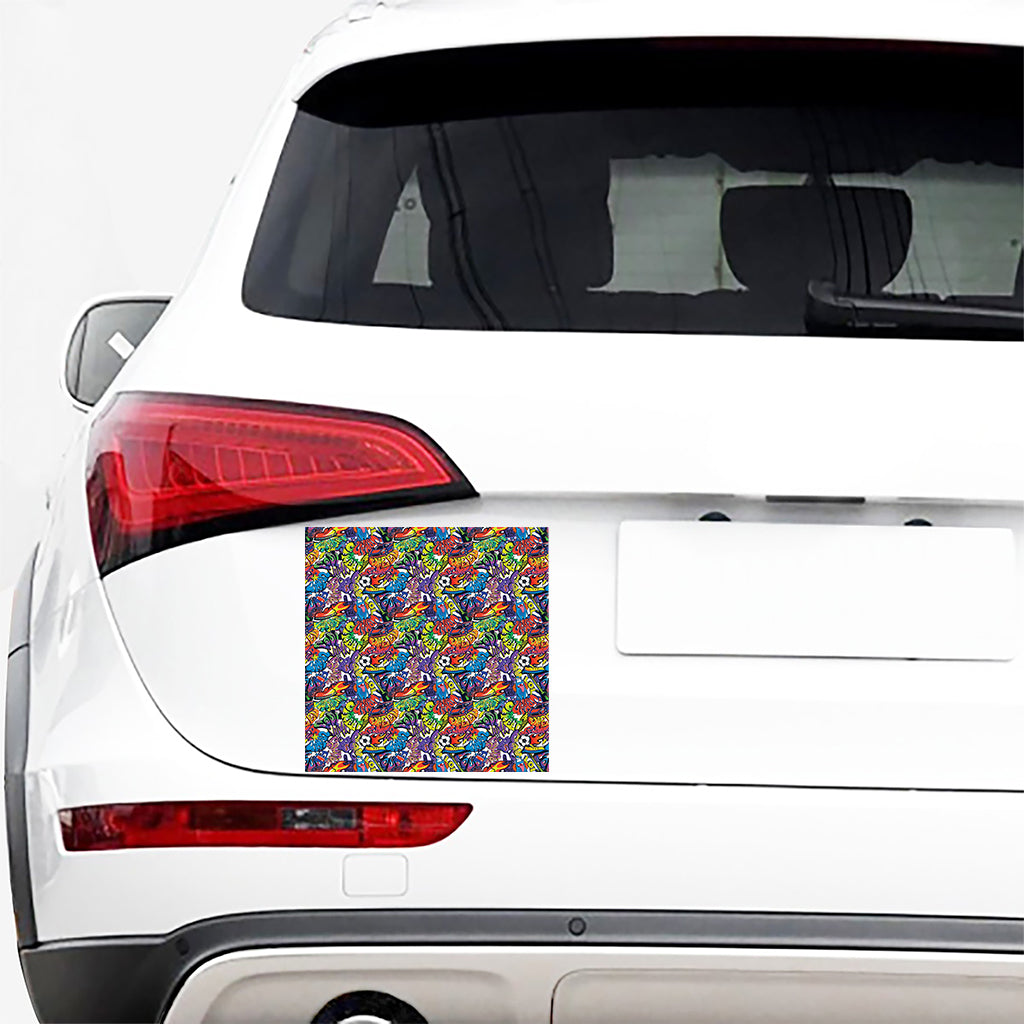 Funky Graffiti Pattern Print Car Sticker