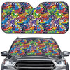 Funky Graffiti Pattern Print Car Windshield Sun Shade