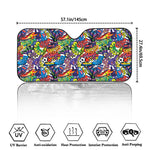 Funky Graffiti Pattern Print Car Windshield Sun Shade