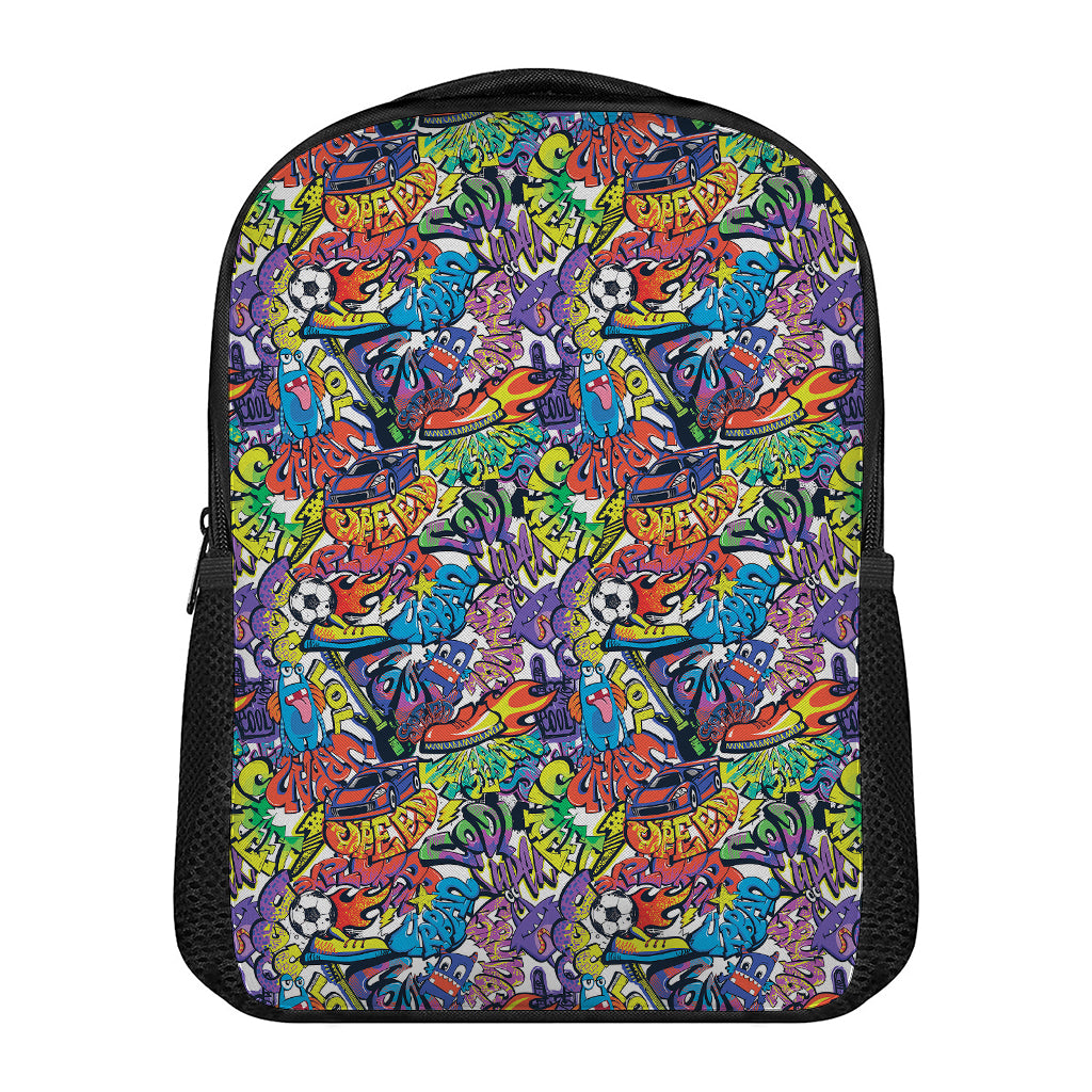 Funky Graffiti Pattern Print Casual Backpack