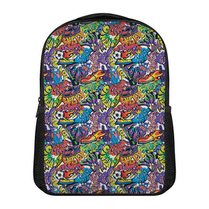 Funky Graffiti Pattern Print Casual Backpack