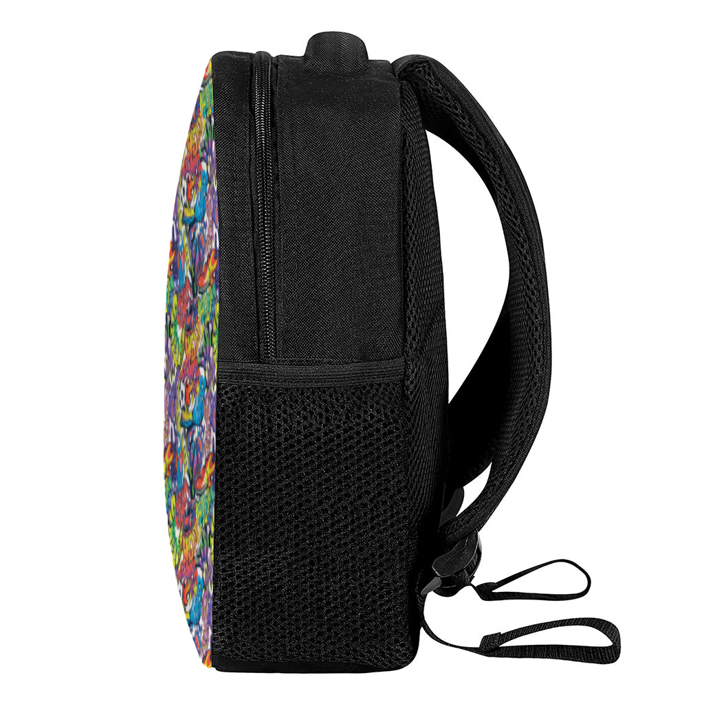 Funky Graffiti Pattern Print Casual Backpack