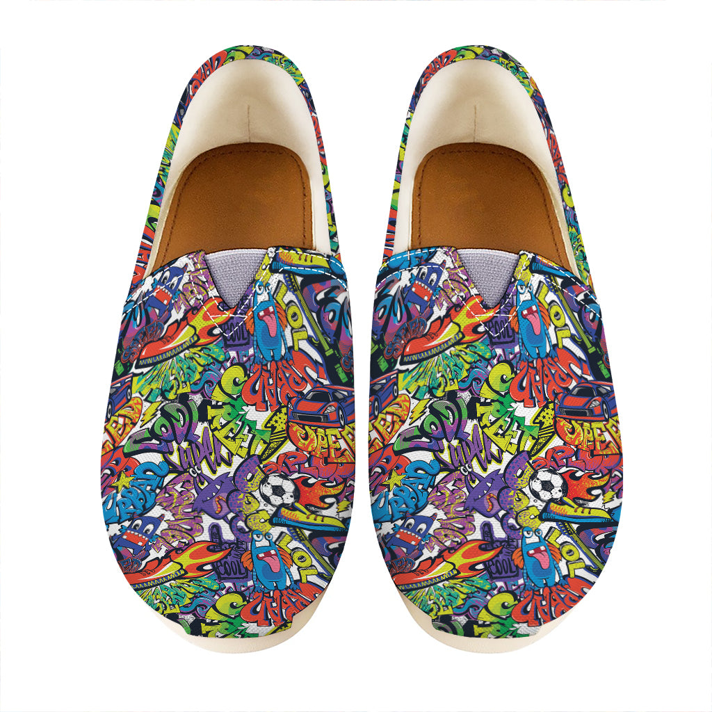 Funky Graffiti Pattern Print Casual Shoes