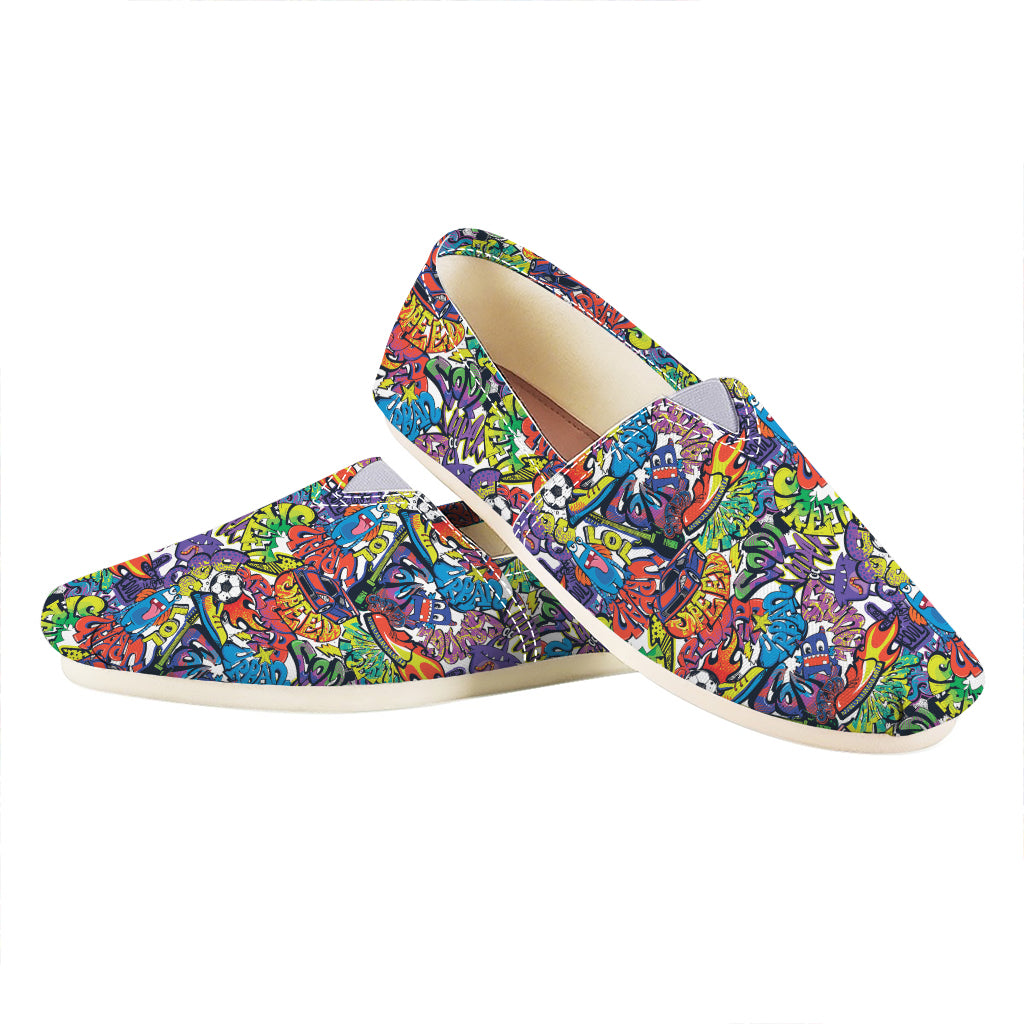 Funky Graffiti Pattern Print Casual Shoes