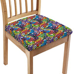 Funky Graffiti Pattern Print Chair Cushion Cover