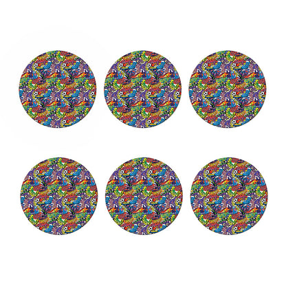 Funky Graffiti Pattern Print Coaster Set