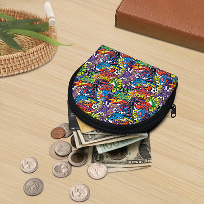 Funky Graffiti Pattern Print Coin Purse