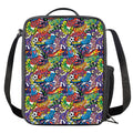 Funky Graffiti Pattern Print Crossbody Lunch Bag