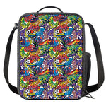 Funky Graffiti Pattern Print Crossbody Lunch Bag