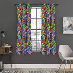 Funky Graffiti Pattern Print Curtain