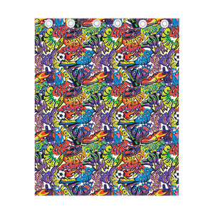 Funky Graffiti Pattern Print Curtain