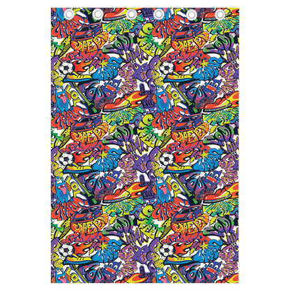 Funky Graffiti Pattern Print Curtain