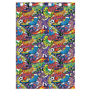 Funky Graffiti Pattern Print Curtain