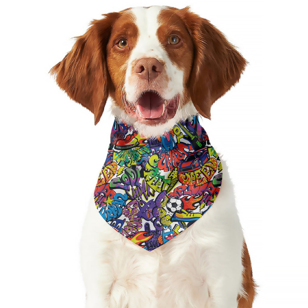 Funky Graffiti Pattern Print Dog Bandana