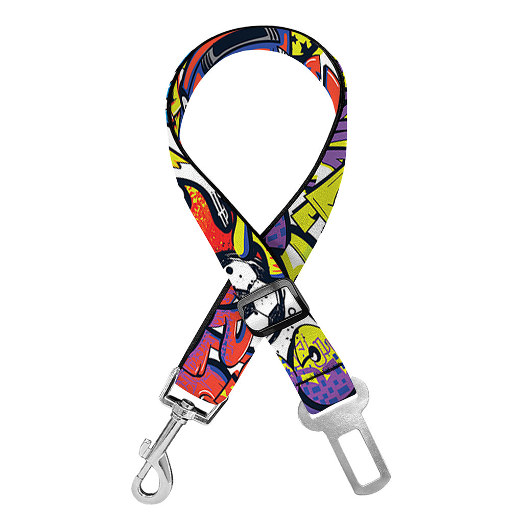 Funky Graffiti Pattern Print Dog Seat Belt